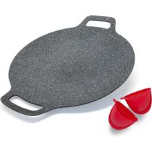 Korean Style BBQ Grill Pan for Stove Top, Camping and IH, 13" round Griddle with