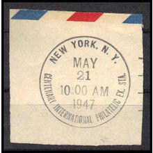 Used Revenue Cancel NY, NY. Centenary Philatelic Ex. Sta. E1043