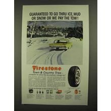 1960 Firestone Town & Country Tires Ad - Thru Ice, Mud