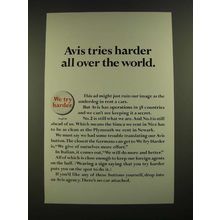 1967 Avis Rent-a-car Ad - Avis Tries Harder All Over the World
