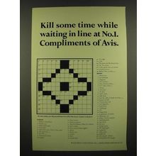 1967 Avis Rent a Car Ad - Kill Some Time While Waiting in Line