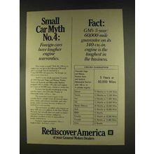 1976 General Motors Ad - Small Car Myth No. 4