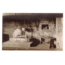 OLD FIREPLACE, THE MERMAID INN, RYE, E. SUSSEX vintage unused postcard Judges =
