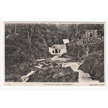 The Falls & Chalet Watersmeet Lynmouth Devon 1945 RP Postcard