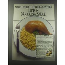 1985 Lipton Noodles & Sauce Ad - Watch where the fork goes first