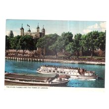 RIVER THAMES & TOWER OF LONDON . used postcard by Colourmaster 1979 pm =