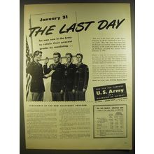 1945 U.S. Army Ad - January 31 the last day for men now in the Army to retain