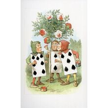 Pack Of Playing Cards Rose Garden Alice In Wonderland 1927 Book Postcard