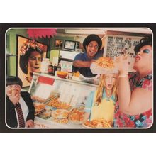 Punk Rock Queen Elizabeth Painting In Fish & Chips Cafe Postcard