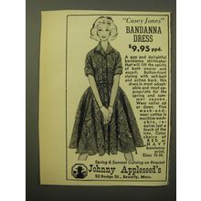 1960 Johnny Appleseed Casey Jones Bandanna Dress Advertisement