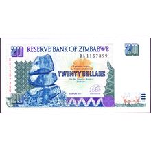 1997 Zimbabwe Banknote 20 Dollars Sig 3 Tsumba