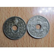 France Republic 1922 25 Cemtimes Coin