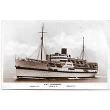 Postcard British troopship HMT Devonshire unposted