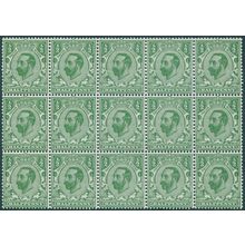 Great Britain 1911 ½d green Die A SG322 MNH block x15