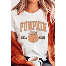 White PUMPKIN SEASON Cracking Printed Cotton Blend T Shirt