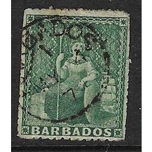 BARBADOS 1870 WATERMARK LARGE STAR 1/2d USED SG43