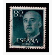 Spain 1955 - 80 Centimos - Definitive Issue - General Franco Used