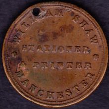 Great Britain Token 1 Farthing William Shaw Stationer & Printer Manchester