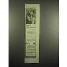 1918 Postum Drink Ad - Answer their questions