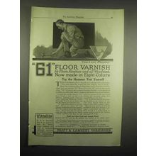 1918 Pratt & Lambert 61 Floor Varnish Ad