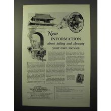 1928 Bell & Howell Filmo Movie Equipment Ad!