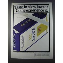 1980 Kent III Cigarettes Ad - Come Experience