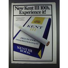 1980 Kent III Cigarettes Ad - Experience It