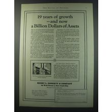 1930 Henry L. Doherty & Company Ad - 19 years of growth