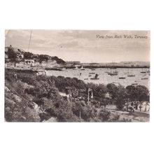 VIEW FROM ROCK WALK, TORQUAY, DEVON unused antique postcard RP by Valentine =