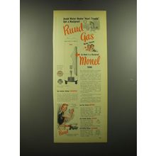 1949 Rudd Monel Hot Water Heater Ad - Avoid water heater heart trouble