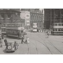 Fitzalan Square Sheffield Bus Transport Austin Car Postcard