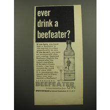 1955 Beefeater Gin Ad - Ever drink a beefeater?