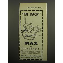 1955 The Macmillan Company Book Advertisement - Max by Giovannetti