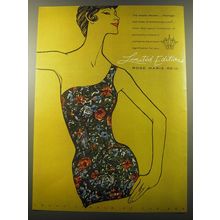 1960 Rose Marie Reid Swimsuit Ad - The sheath Mirador ..moonlight and roses
