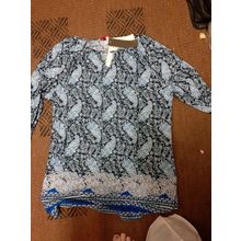 millers size 12 3/4 sleeve teal paisley womens top brand new