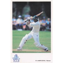 Aamir Sohail Pakistan TCCB Classic Cricket Photo Postcard