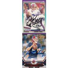 JIM KELLY & TRENT EDWARDS AUTO 2015/11 BUFFALO BILLS HOF ALL-PRO QUARTERBACKS