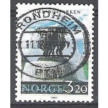 Norge 1991 Michel 1068 O Cote (2013) 0.30 Euro Norden Fontaine du Vigeland Park