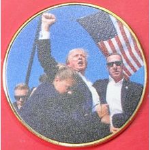 Trump Assassination Attempt. Challenge Coin. 1.50". 77b.