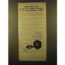 1950 General Radio V10MT Variac Illumination Control Ad