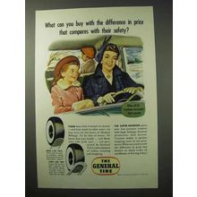 1950 General Tire Ad - What Compare With Their Safety