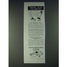 1958 The First National Bank of Chicago Ad - Travel Quiz (for February)