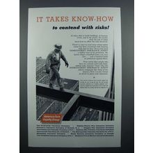 1959 America Fore Insurance Ad - Contend With Risks