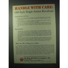 1978 Ruger Firearms Ad - Handle With Care