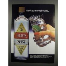 1984 Gilbey's Gin Ad - Here's to More Gin Taste