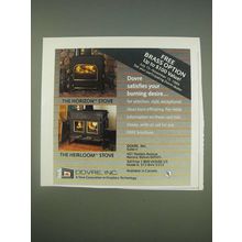 1989 Dovre Horizon Stove and Heirloom Stove Ad - Dovre satisfies your burning