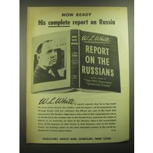 1945 Harcourt, Brace and Company Book Ad - Report on the Russians by W.L. White