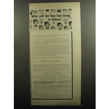 1952 Save the Children Federation Ad - What will the New Year bring to Helena?