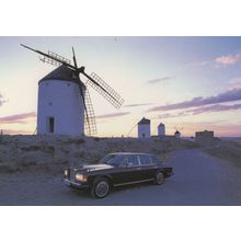 Rolls Royce Silver Spur 1980s Black Car Windmill At Night Postcard