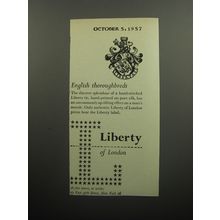 1957 Liberty of London Ad - English Thoroughbreds